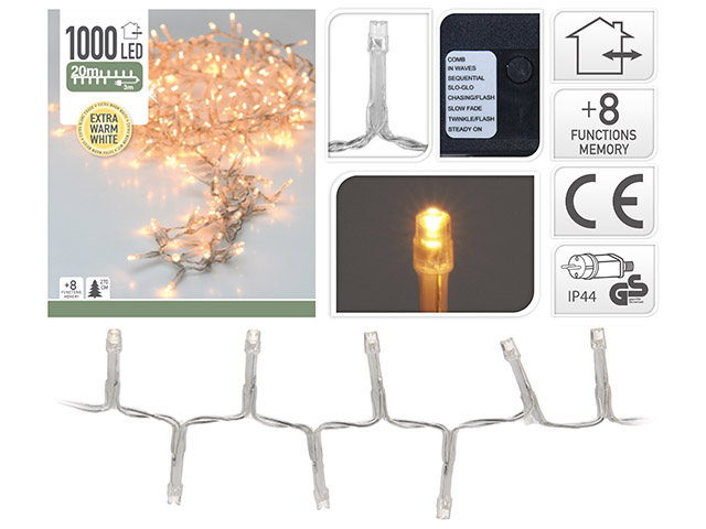 CATENA LUCI 1000LED B.CALDO FILO TRA.U.E.AX8511240