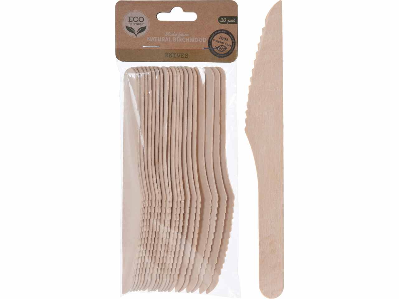 COLTELLI LEGNO 16cm 20pz 170431360