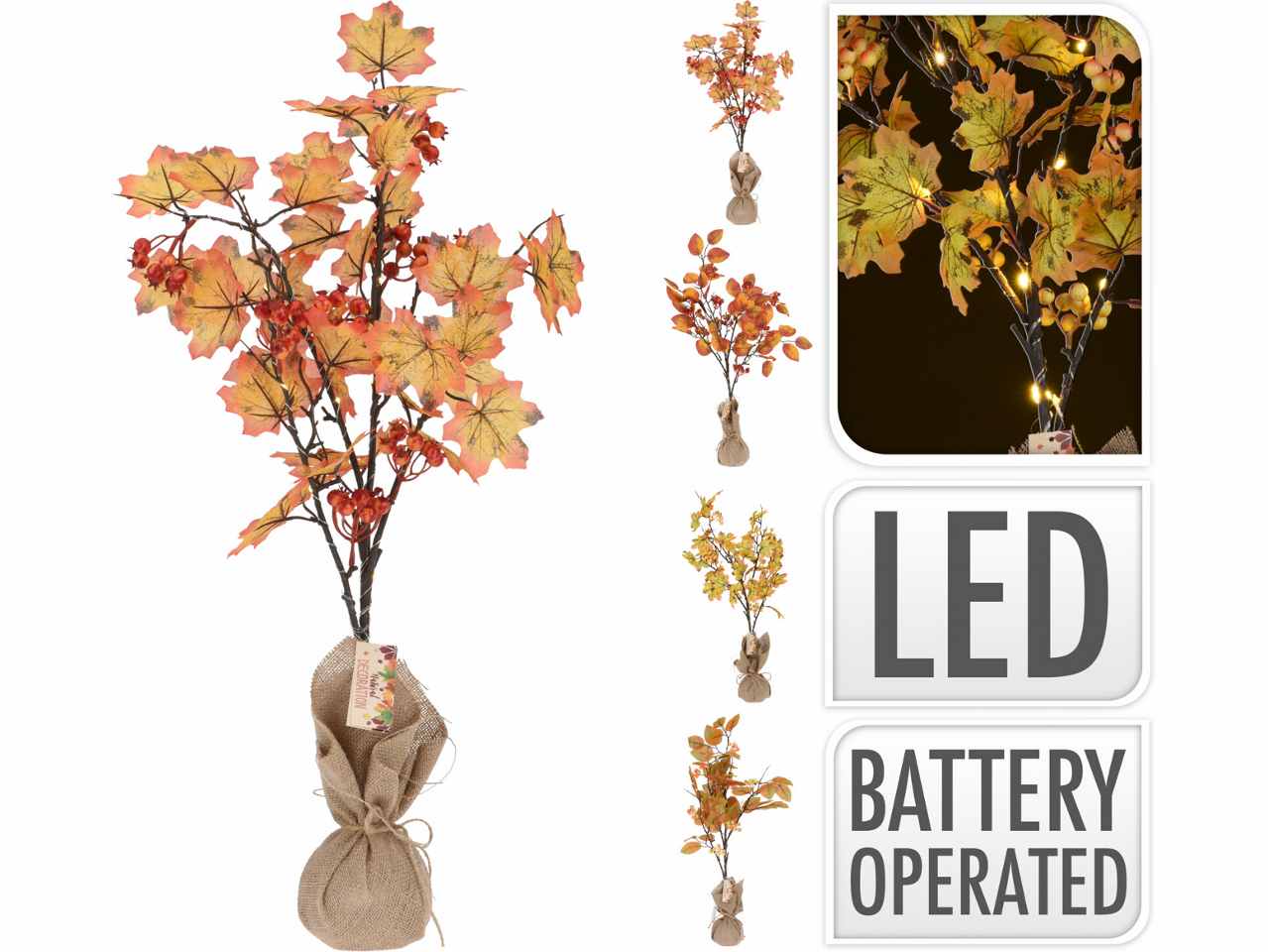 ALBERO AUTUNNALE 70CM 20LED F DH8901880