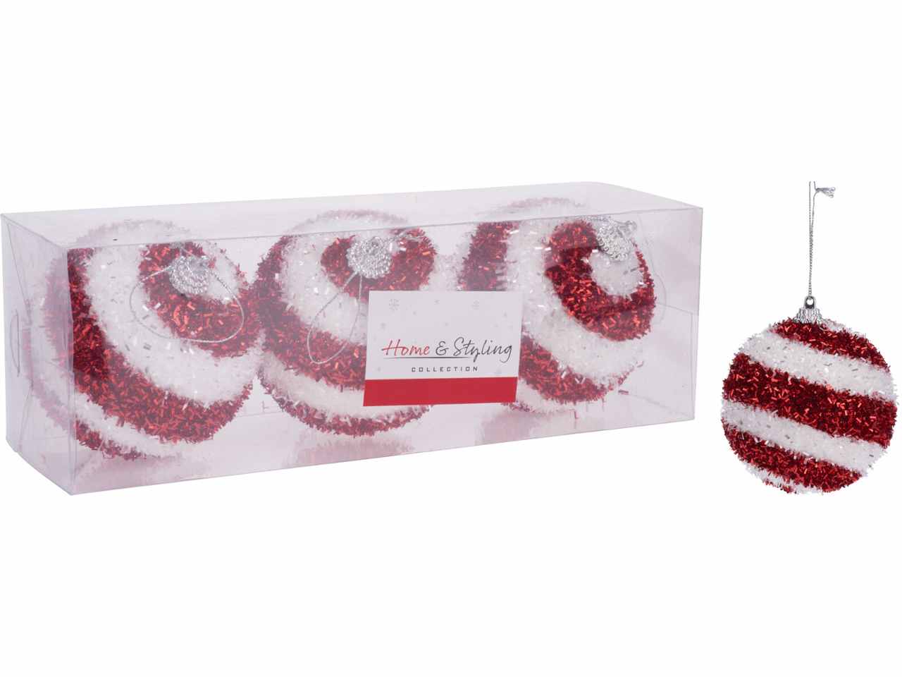 SFERA 3X8CM ROSSA E BIANCA AWR302330