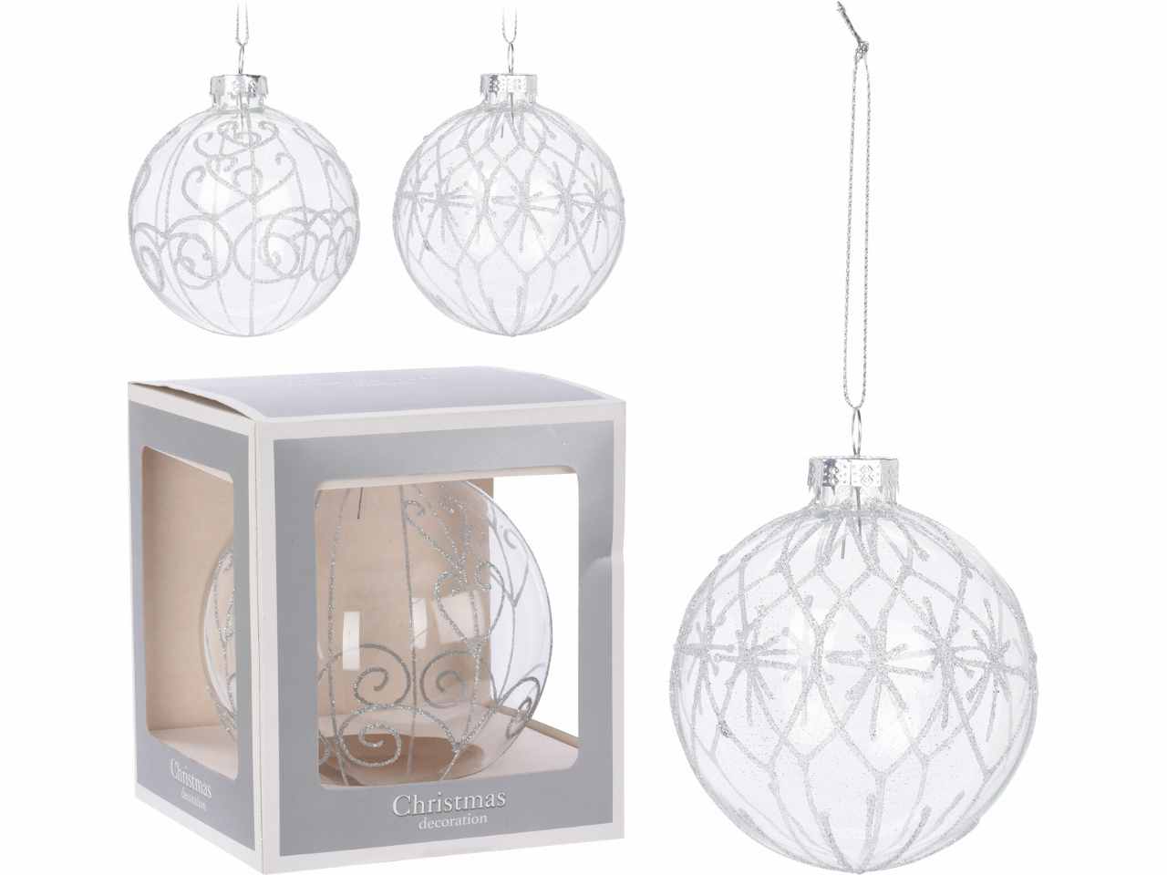 SFERA IN VETRO 14CM DECORATA ACT407130