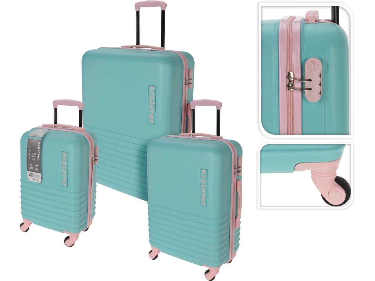 SET TROLLEY 3PZ VERDE MENTA DG9000930