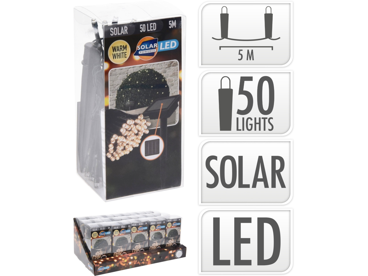 GHIRLANDA SOLARE 50LED CALDO CZ6540040