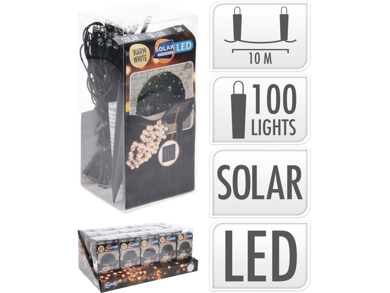 GHIRLANDA SOLARE 100LED CALDO CZ6540070