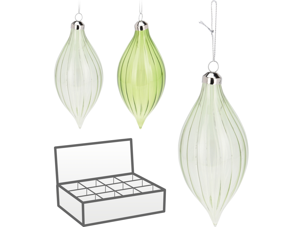 PALLA GOCCIA VETRO 12CM VERDE ABT400620