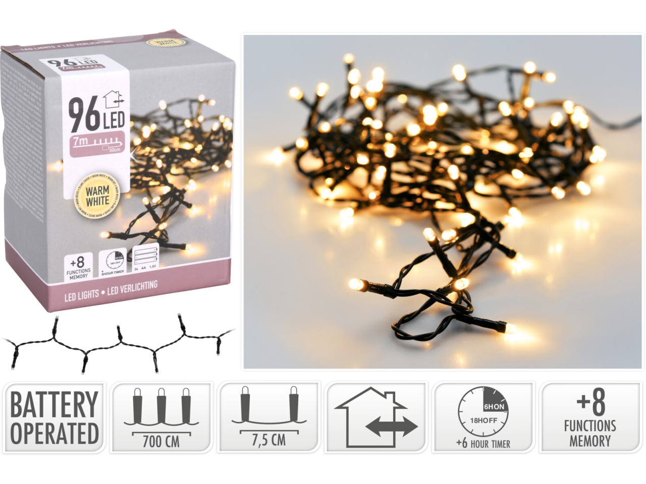 CATENA 96LED B.CALDO BAT.U.E. AX9810140