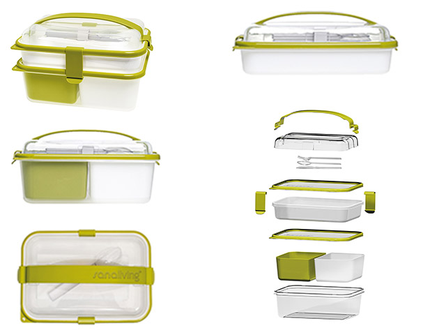 LUNCH BOX RETT.1lt+2lt VERDE MELA S3230VM
