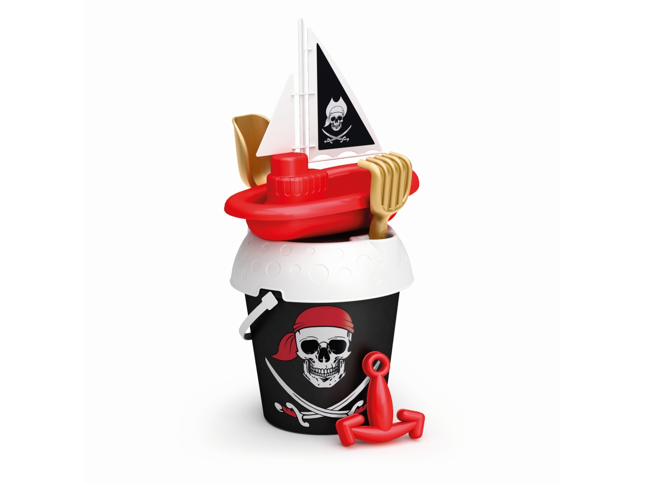SECCHIELLO PIRATA NERO CON BARCA 1180