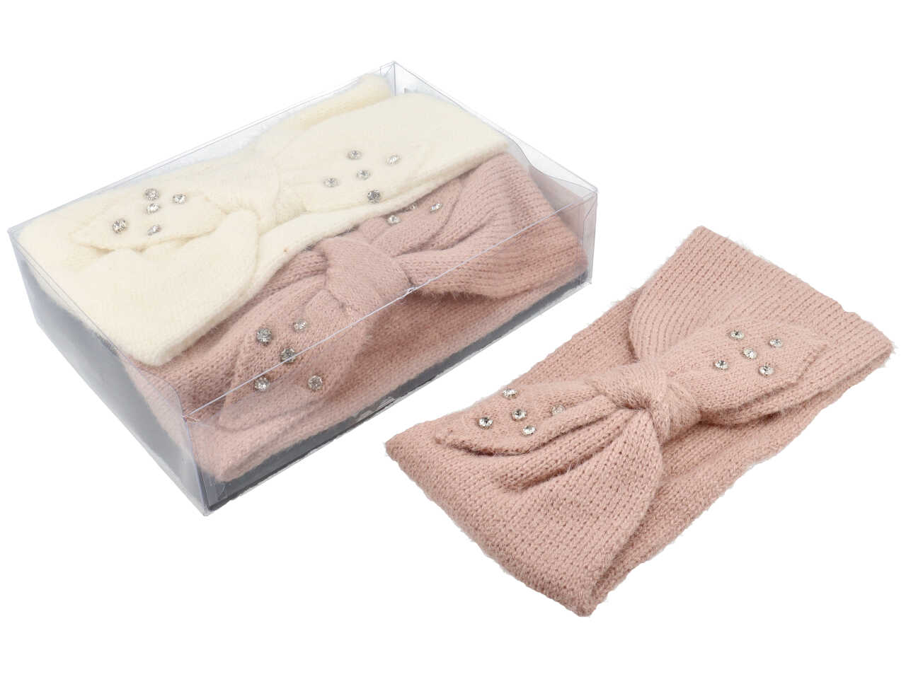 FASCIA C/FIOCCO IN MAGLIA CON PERLE FS1102 FASCIA C/FIOCCO IN MAGLIA CON PERLE FS1102