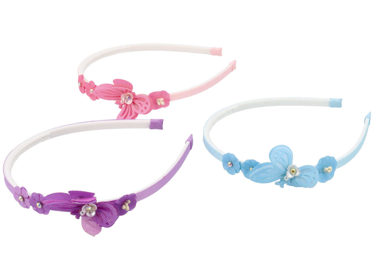 CERCHIETTO FARFALLA FIORE STRASS CB1404