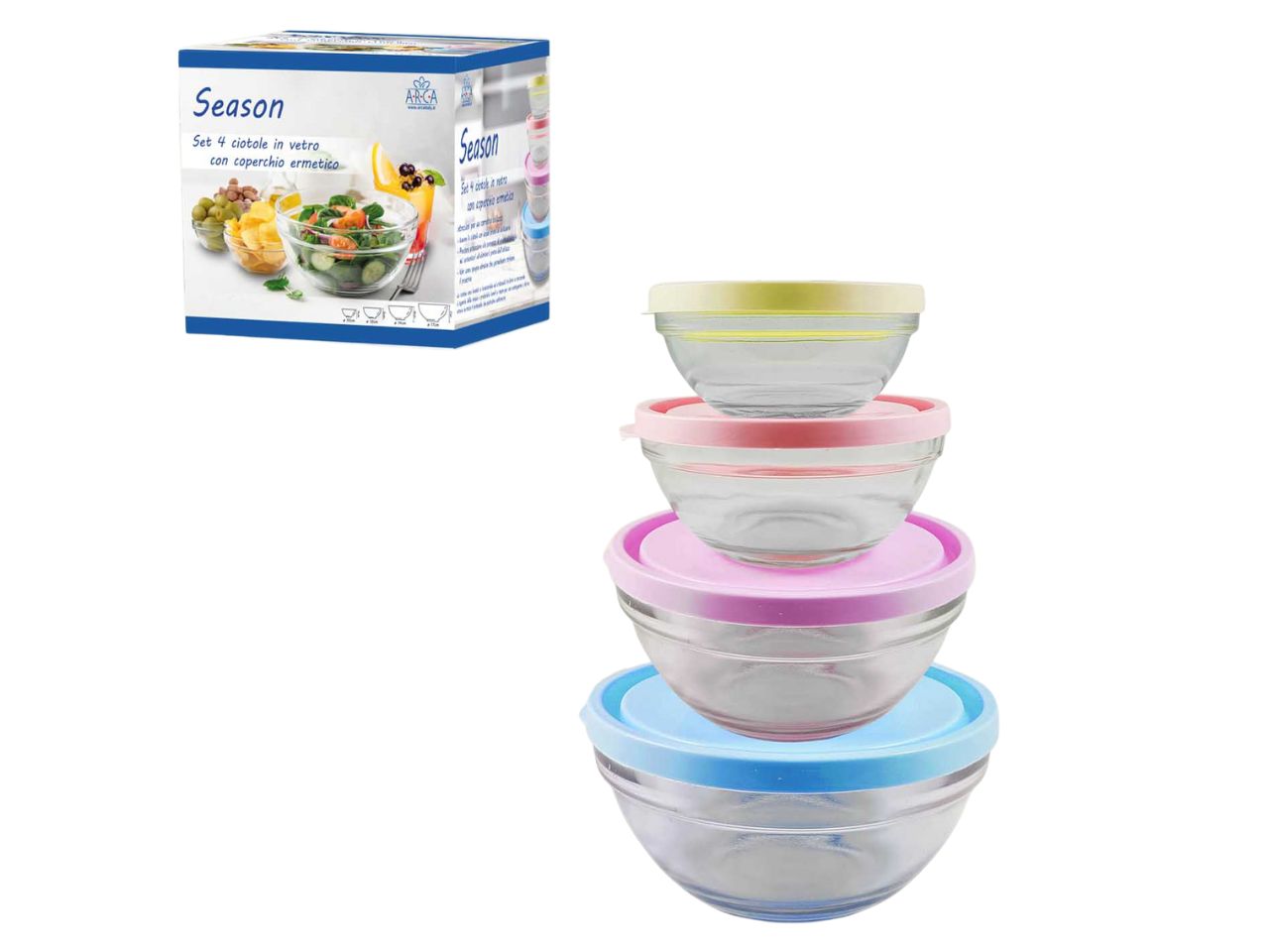 CONTENITORI 4 PEZZI IN VETRO CON 57258