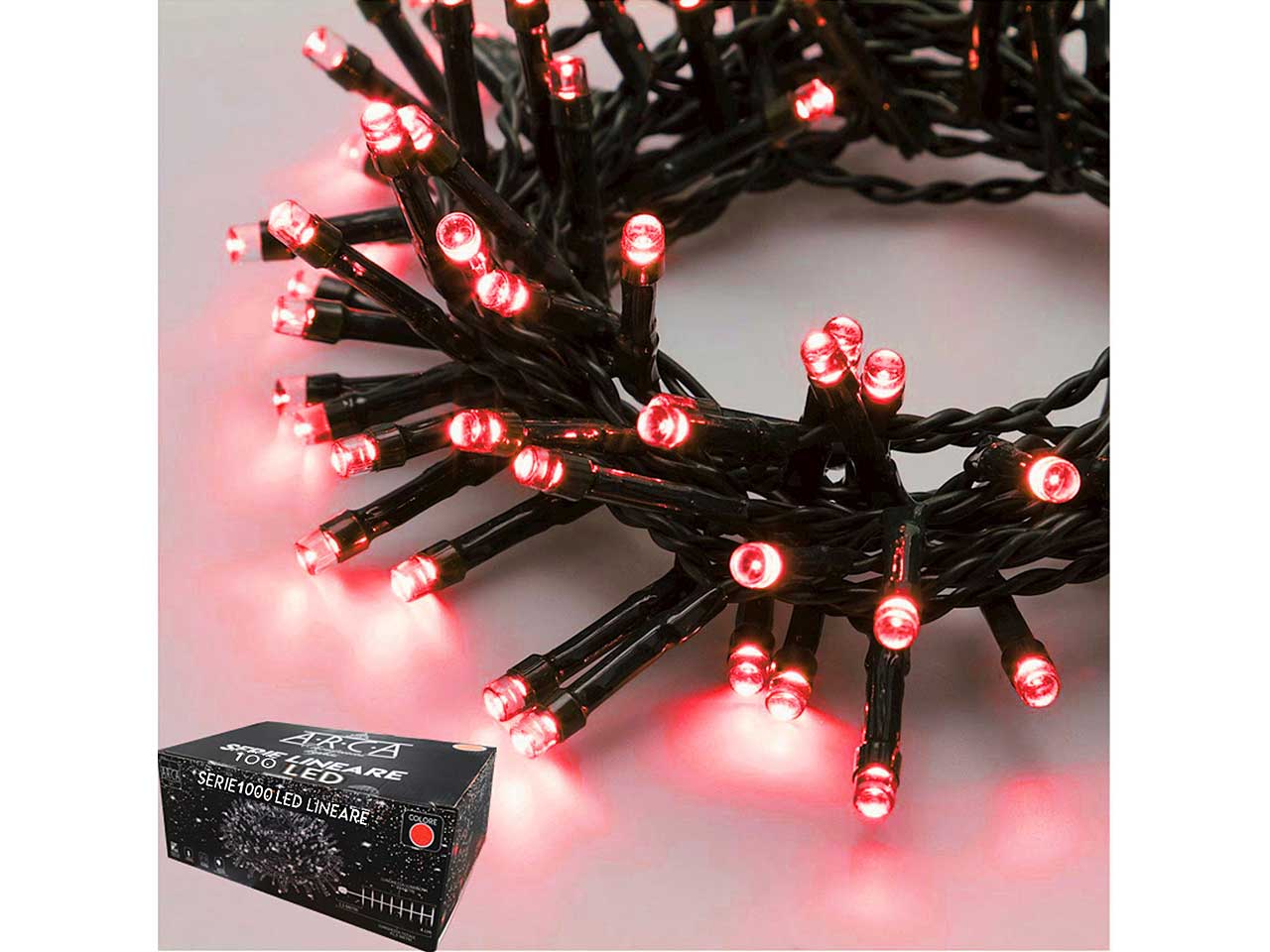 CATENA LUCI 1000 LED ROSSO ESTERN 54103