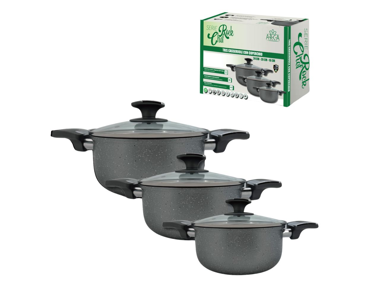 ROCK CHEF 3 CASSERUOLE C/COP.16/20/24 5