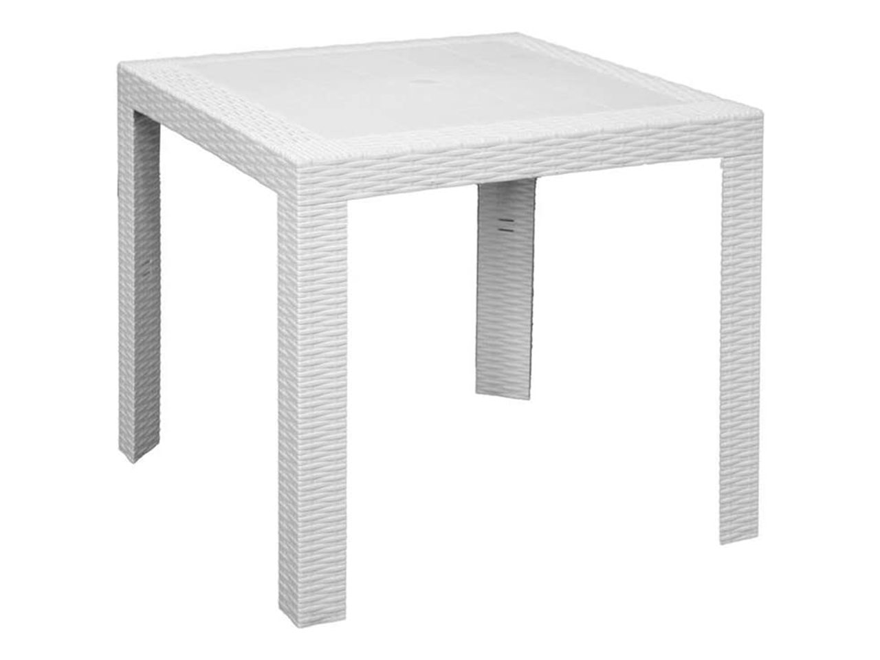 TAVOLO SATURNO SIMIL RATTAN 80x72x80cm BIANCO