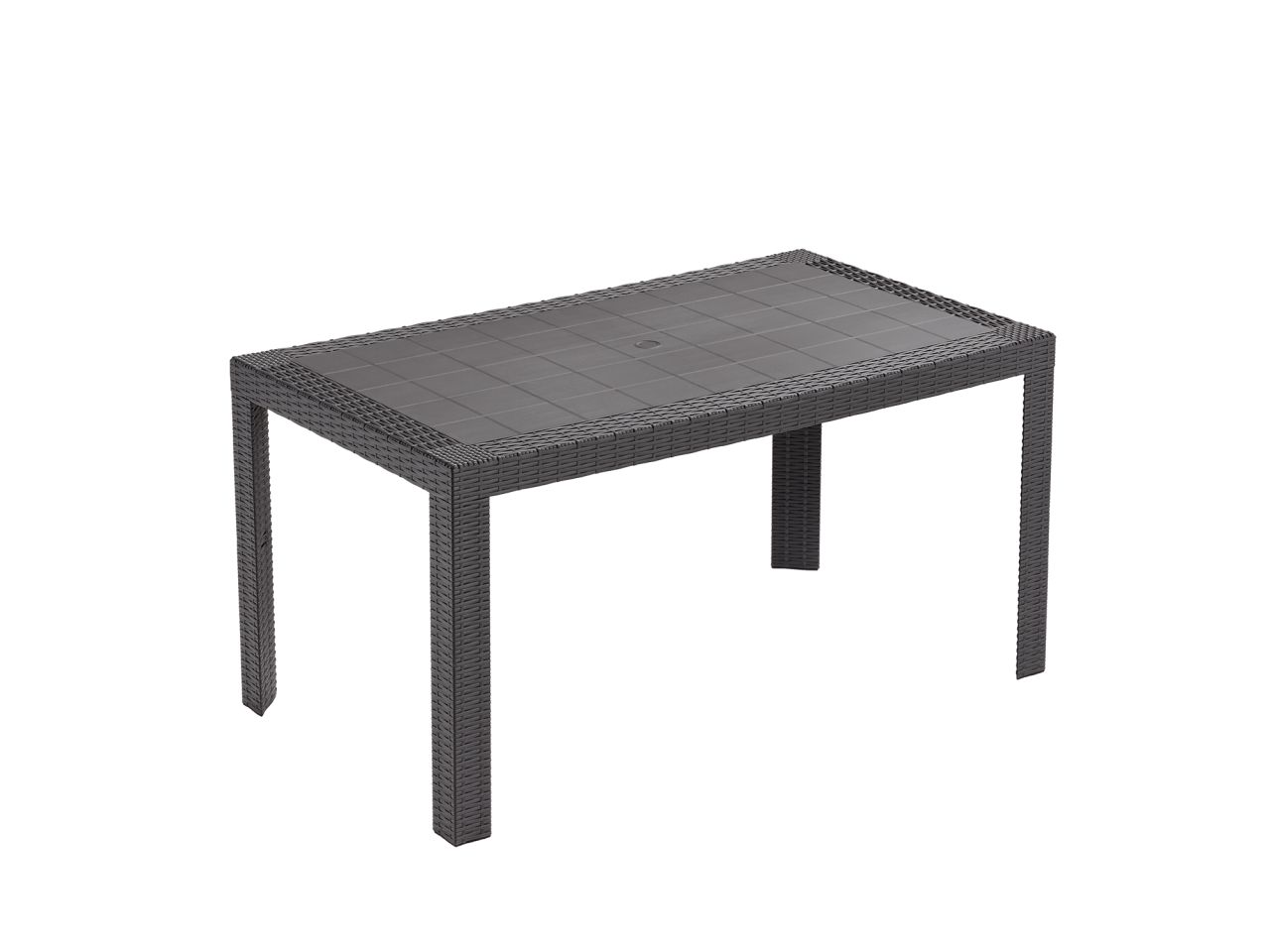 TAVOLO URANO SIMIL RATTAN 80x140x72cm ANTRACITE