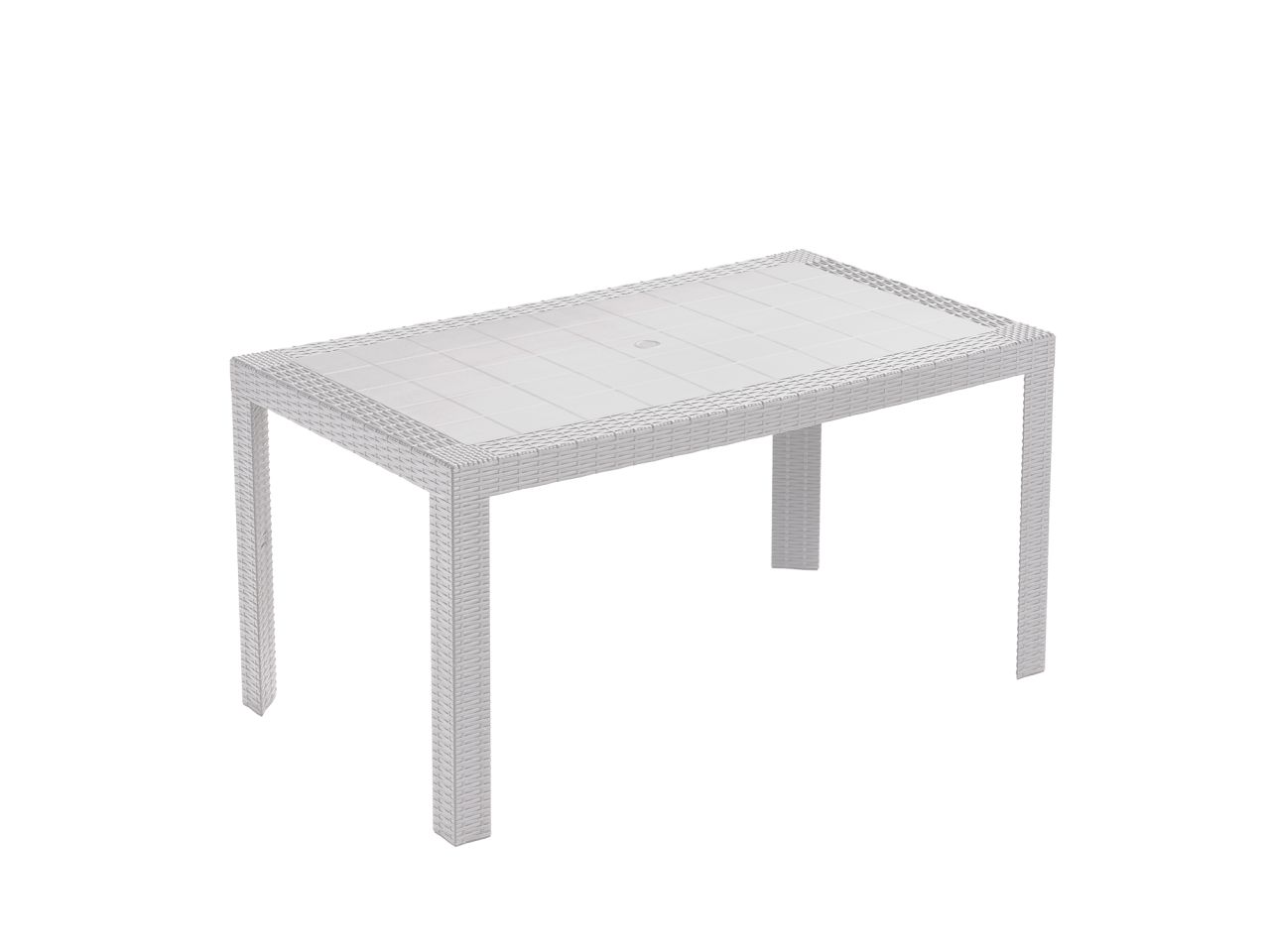TAVOLO URANO SIMILRATTAN BIANCO140x80x72CM PWPURBI