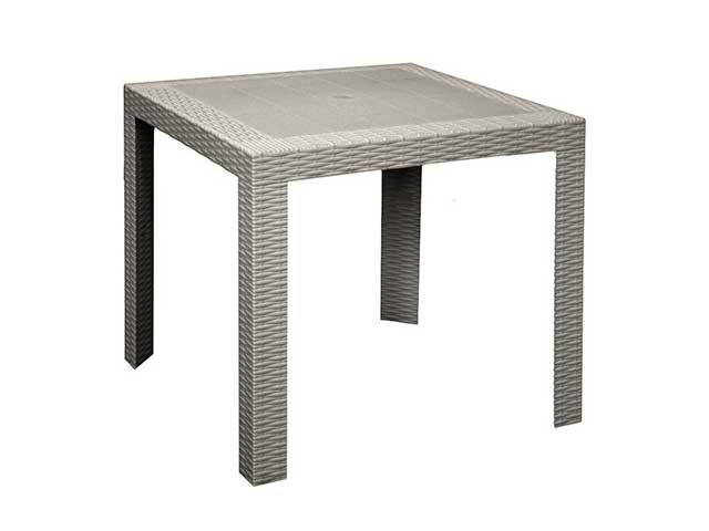 TAVOLO SATURNO SIMIL RATTAN 80x72x80cm TORTORA