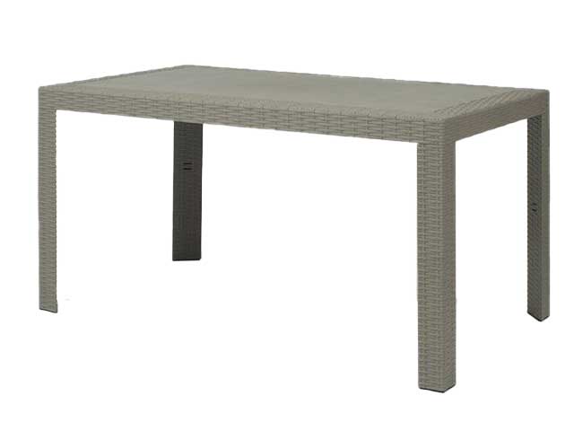 TAVOLO URANO SIMIL RATTAN 80x140x72cm TORTORA