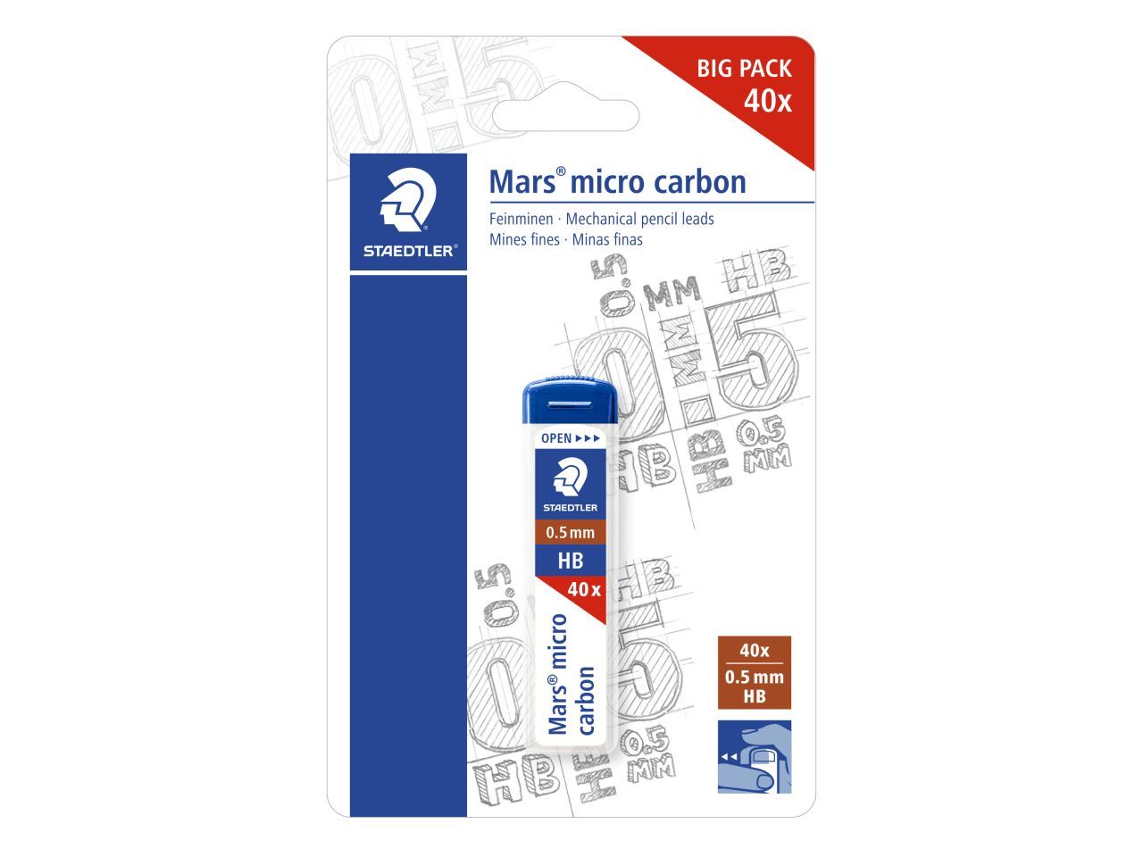 MINE CARBON 0,5MM HB 40PZ 25505HBBKD