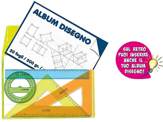 SET DISEGNO 4pz IN BUSTA P.ALBUM FLUO KC60430