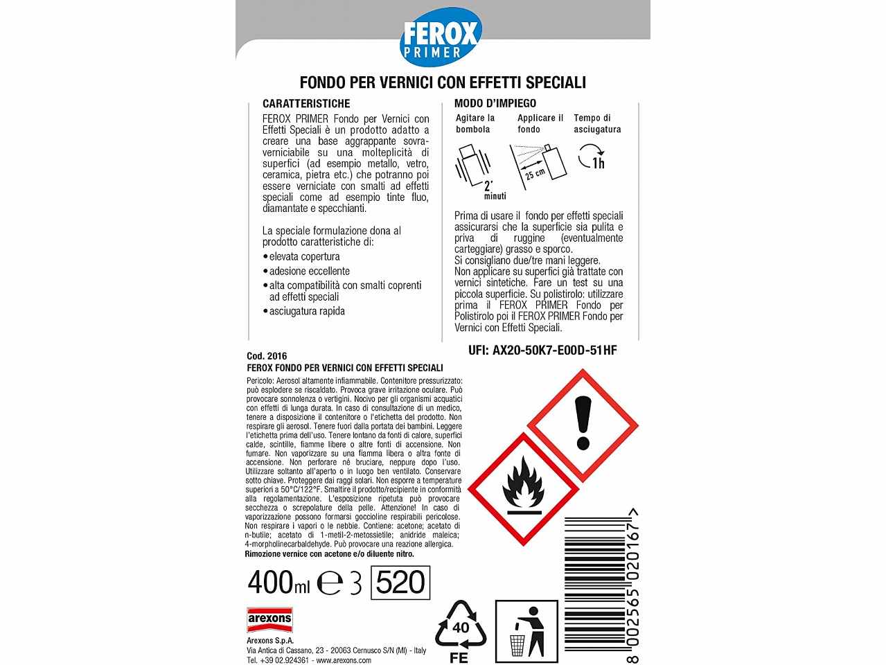FEROX FONDO BIANCO PER EFF.SPECC.400ml 2016