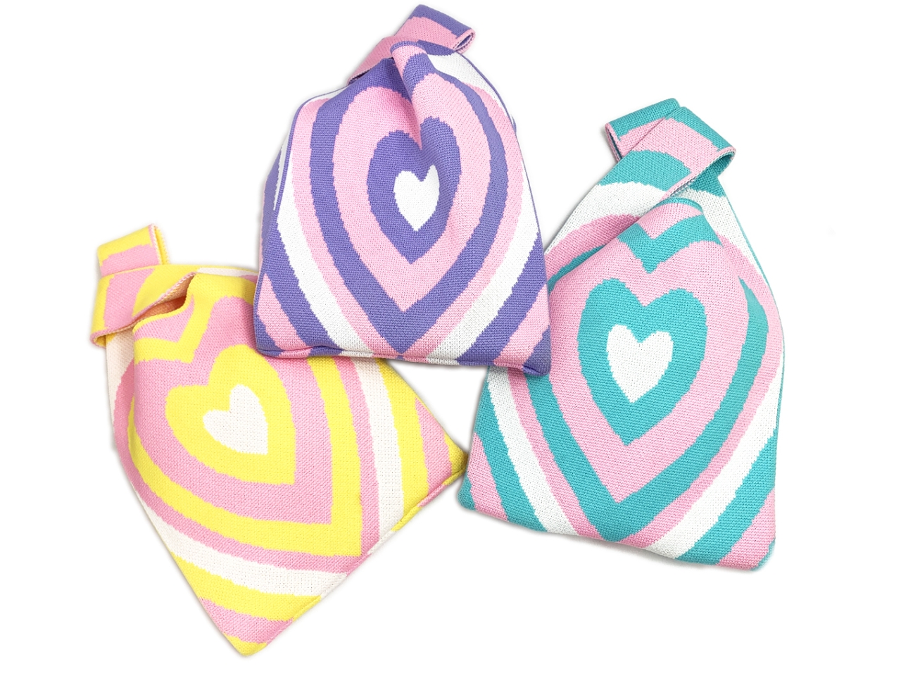 BORSETTA LE KIKKE TESSUTO HEART BK10047