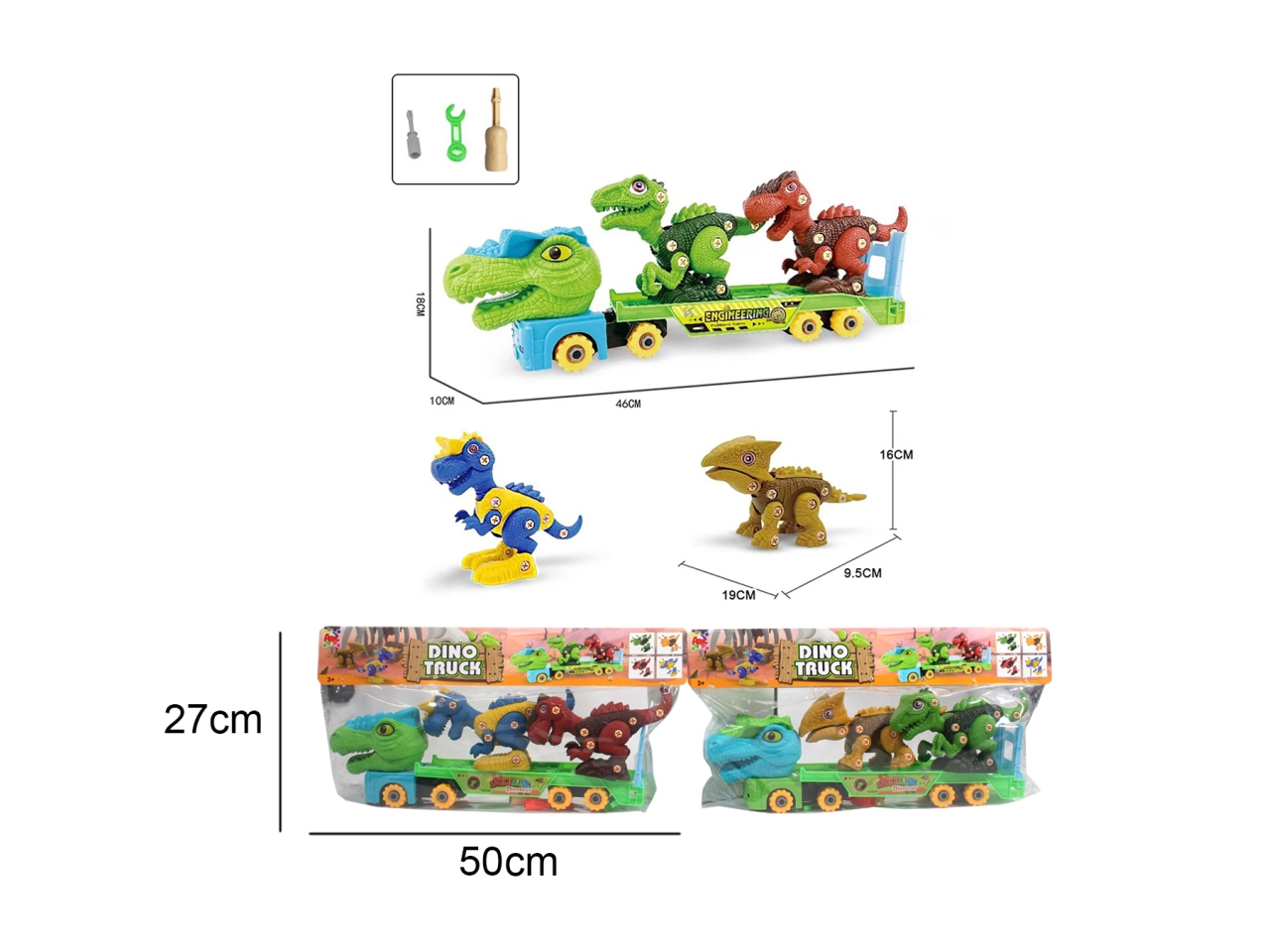 DINO AUTOCARRO + 2 DINOSAURI