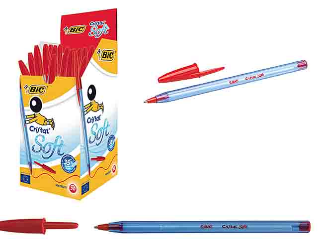 PENNA CRISTAL SOFT 50pz ROSSA 918520