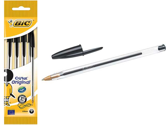 PENNA CRISTAL MEDIUM 4pz NER. 8308591 PENNA CRISTAL MEDIUM 4pz NER. 8308591