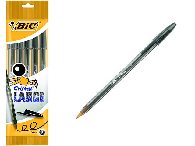 PENNA CRISTAL LARGE NERA 5pz 888753 PENNA CRISTAL LARGE NERA 5pz 888753