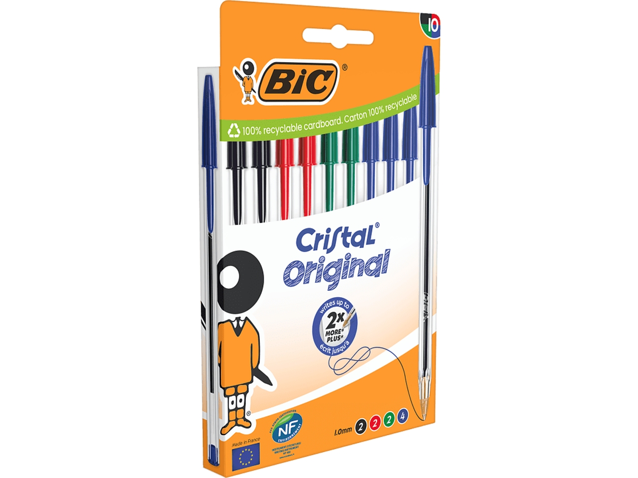 PENNA CRISTAL ORIGINAL 10PZ ASS. 516354