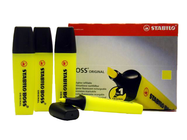 EVIDENZIATORE BOSS GIALLO 10pz 70/24