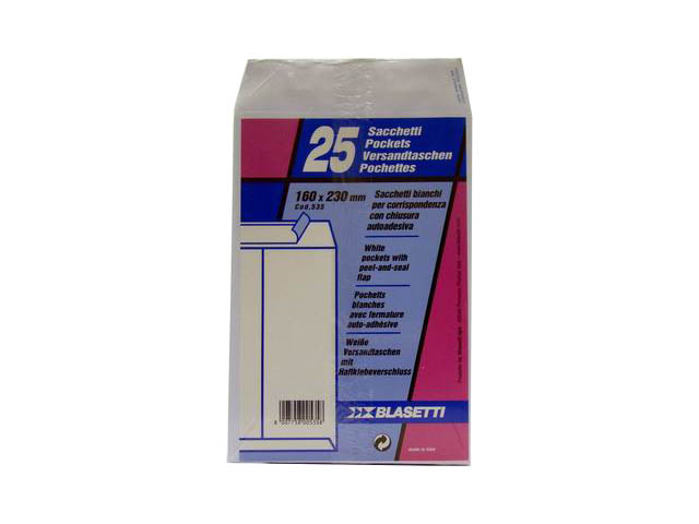 BUSTE SACCO BIANCHE 25pz 16×23 535