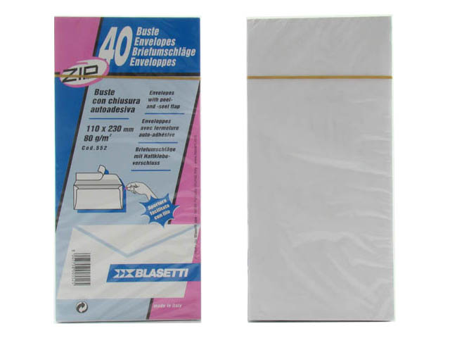 BUSTE BIANCHE C/STRIP 40pz 11×23 0552