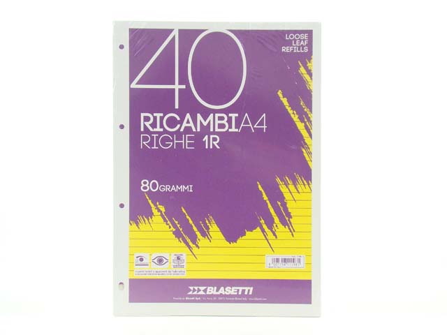RICAMBI A4 80GR 40F 1R 1198