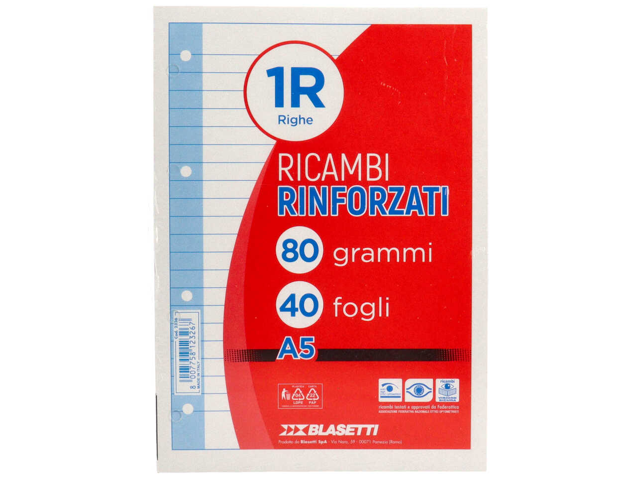 RICAMBI RINFORZATI A5 80gr 1R 2326