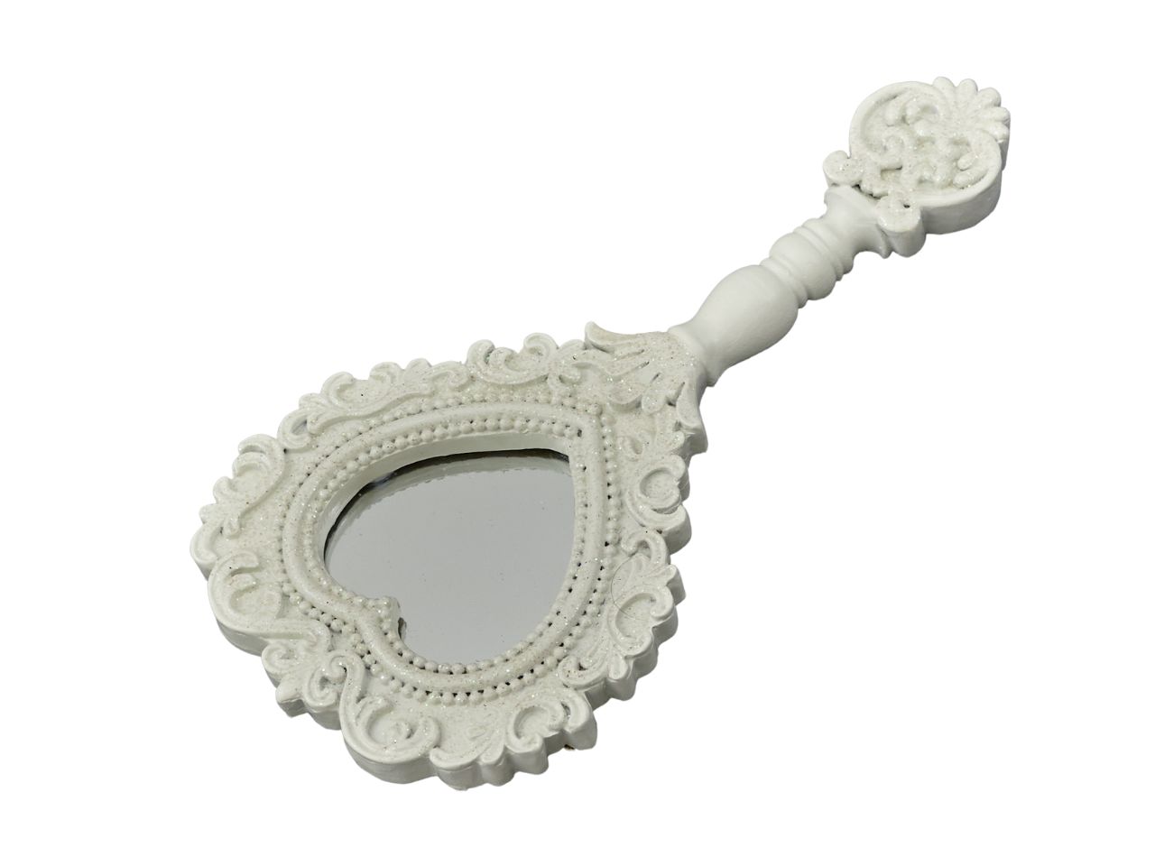 SPECCHIO CUORE BIANCO CON GLITT 1240185