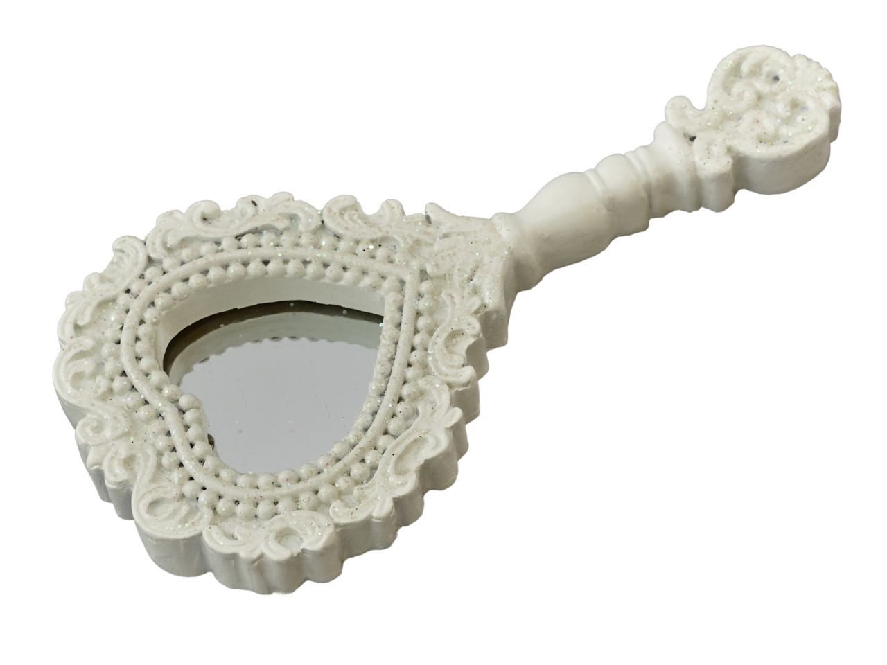 SPECCHIO CUORE BIANCO CON GLITT 1240182