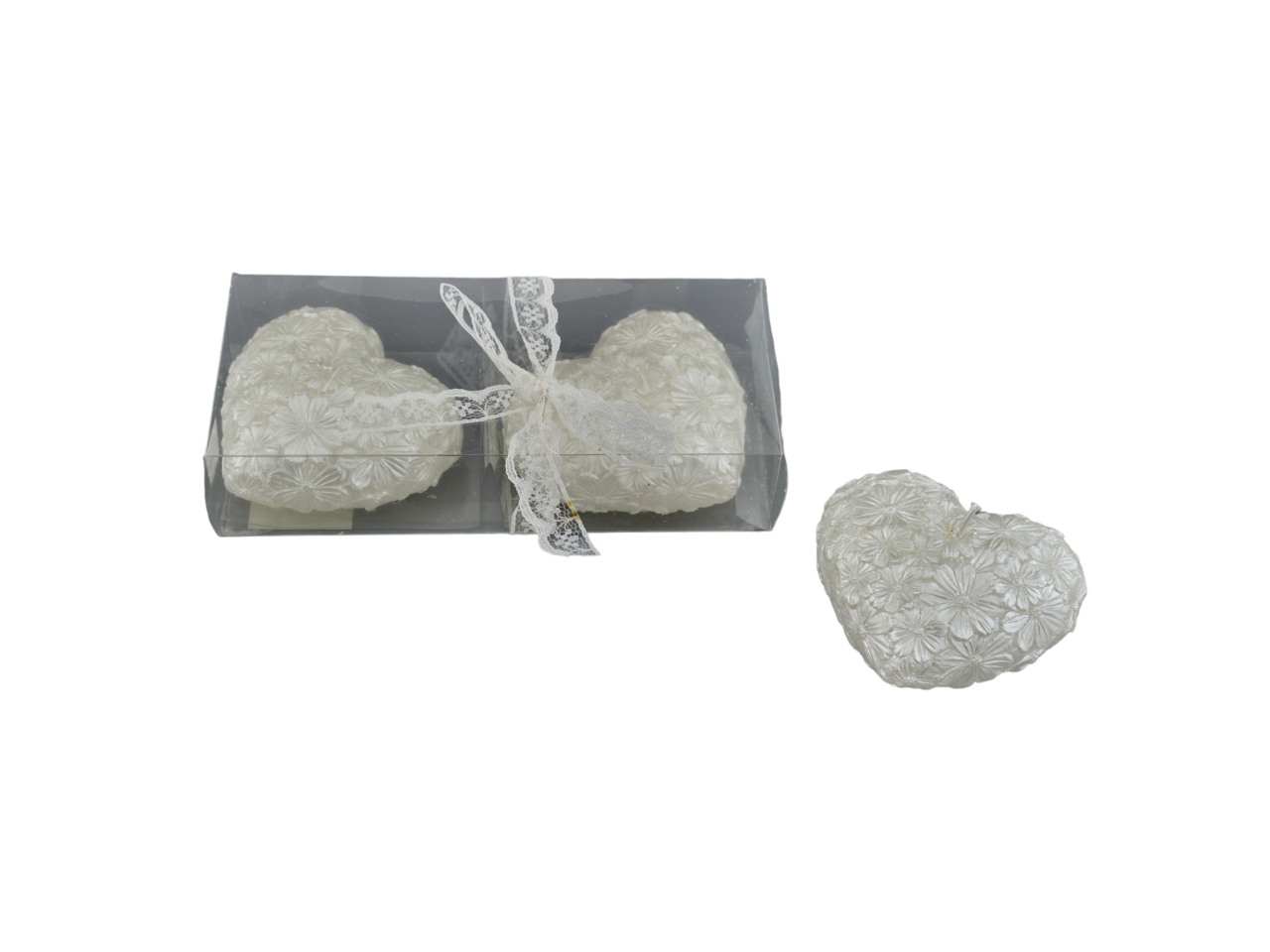 SET 2 CANDELE CUORE 16X7,4X4CM 1358003 SET 2 CANDELE CUORE 16X7,4X4CM 1358003