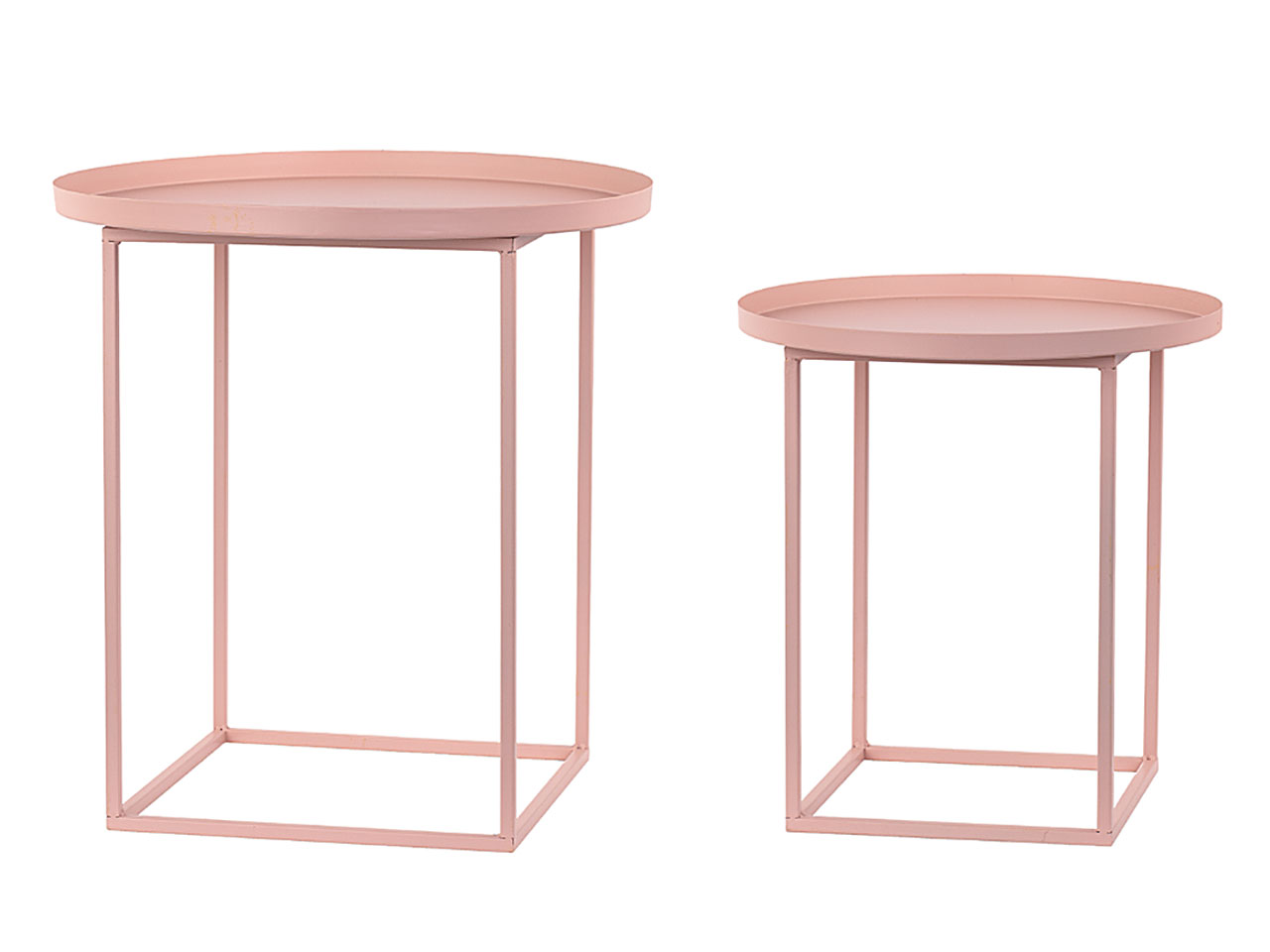 TAVOLINO METALLO 2pz ROSA 29077