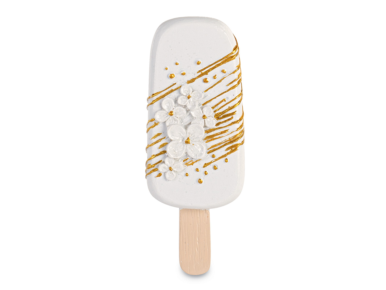 MAGNETE GELATO BIANCO E FIORI H. 29392M