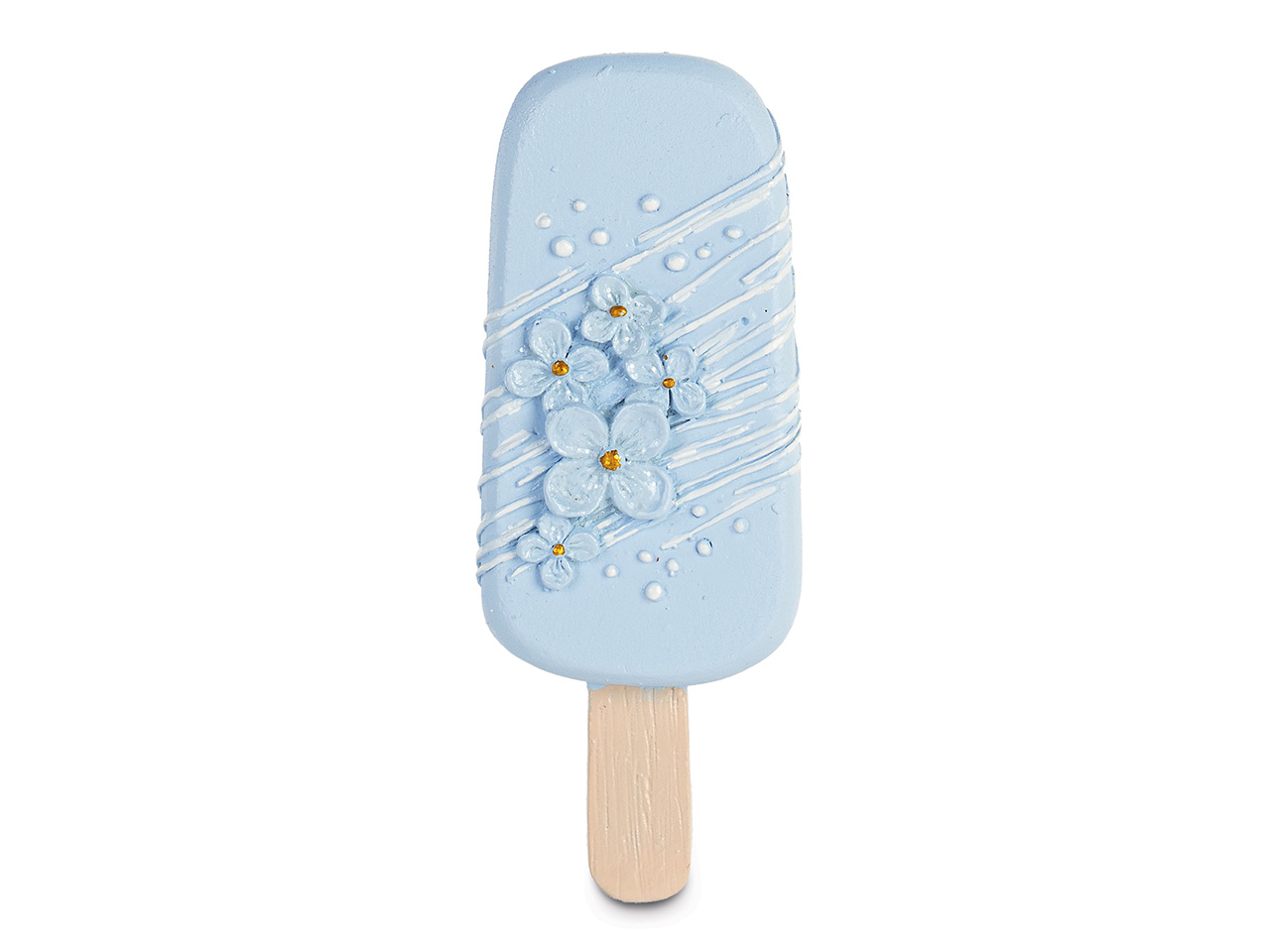 MAGNETE GELATO AZZURRO CON FIORI 29393M