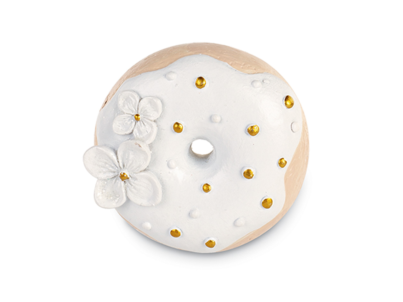 MAGNETE DONUT BIANCO CON FIORI G 29388M