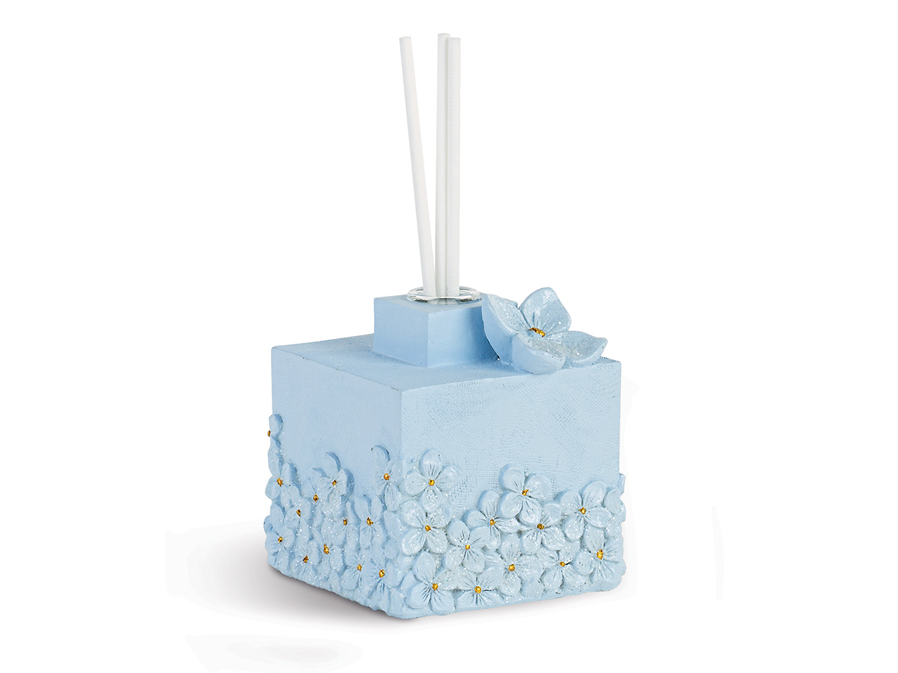 DIFFUSORE AZZURRO 7X8CM CON FIOR 29282M