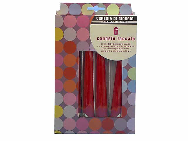 CANDELA CONICA 21cm 6pz ROSSO 1310 14