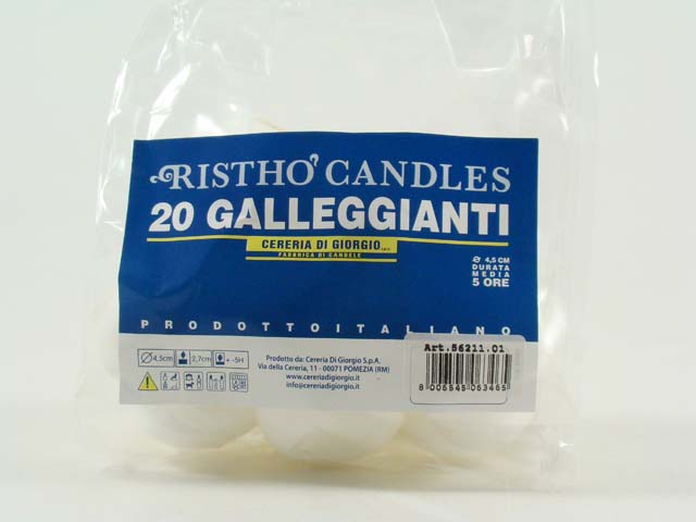 CANDELA GALLEGGIANTE 20pz BIANCO5621101