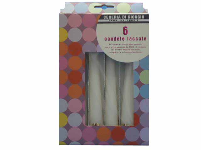 CANDELA CONICA 21cm 6pz BIANCO 1310 01