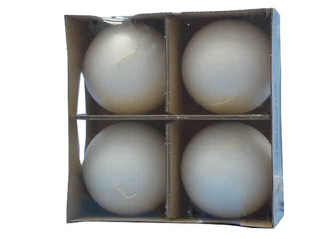 CANDELA SFERA 8cm 4pz BIANCO 56209 01