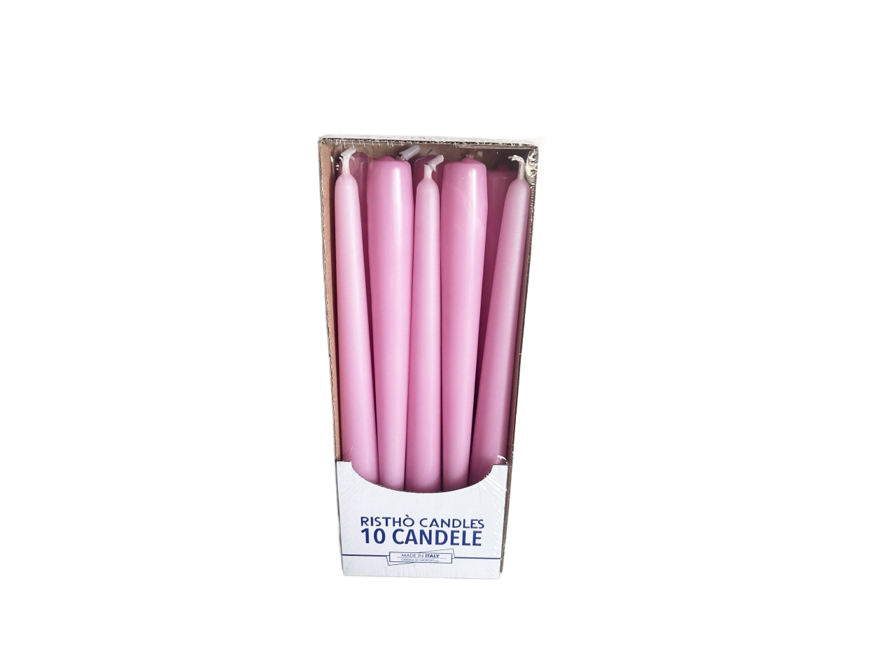 CANDELA CONICA 25CM 10PZ ROSA 56213.43