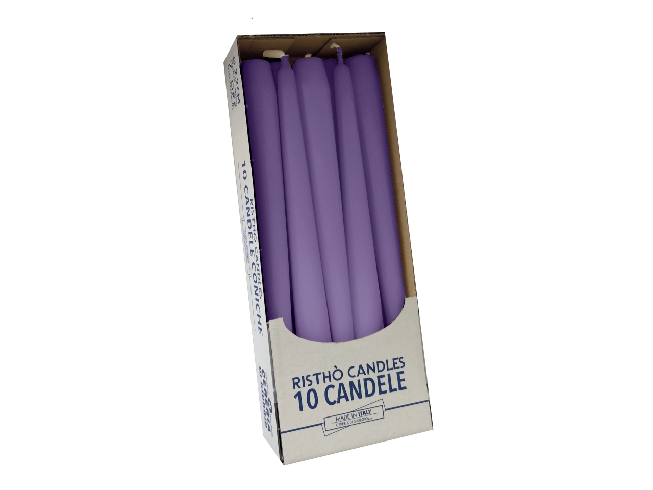 CANDELA CONICA 25CM LAVANDA 10PZ 56213